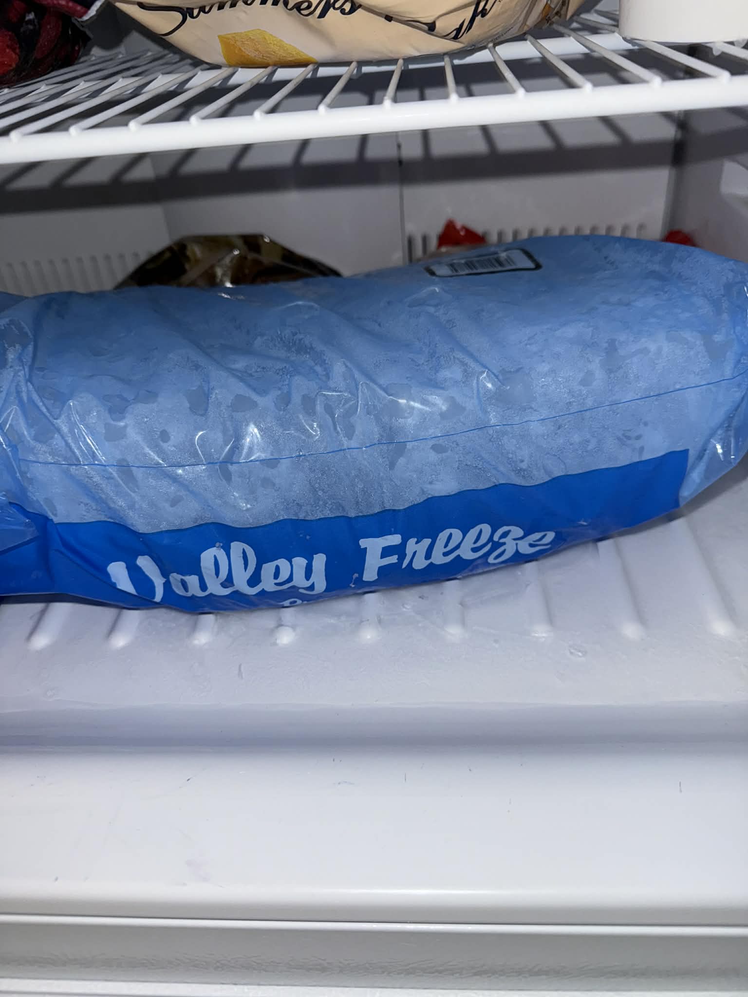 Bag of ice from fridge
